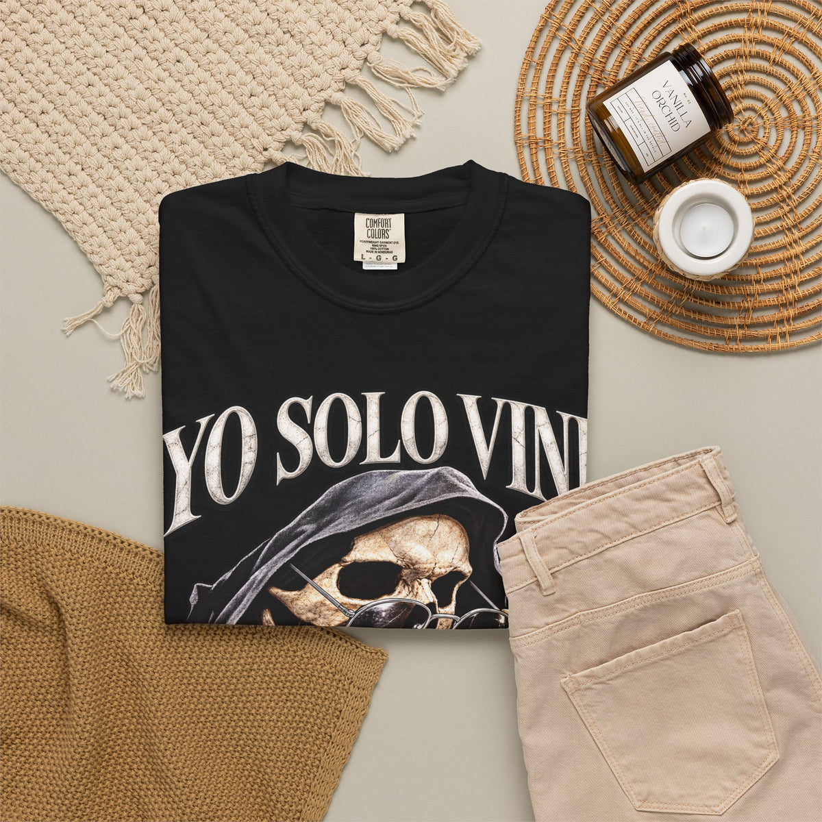 Yo Solo Vine a Verlos Skull Graphic T-Shirt