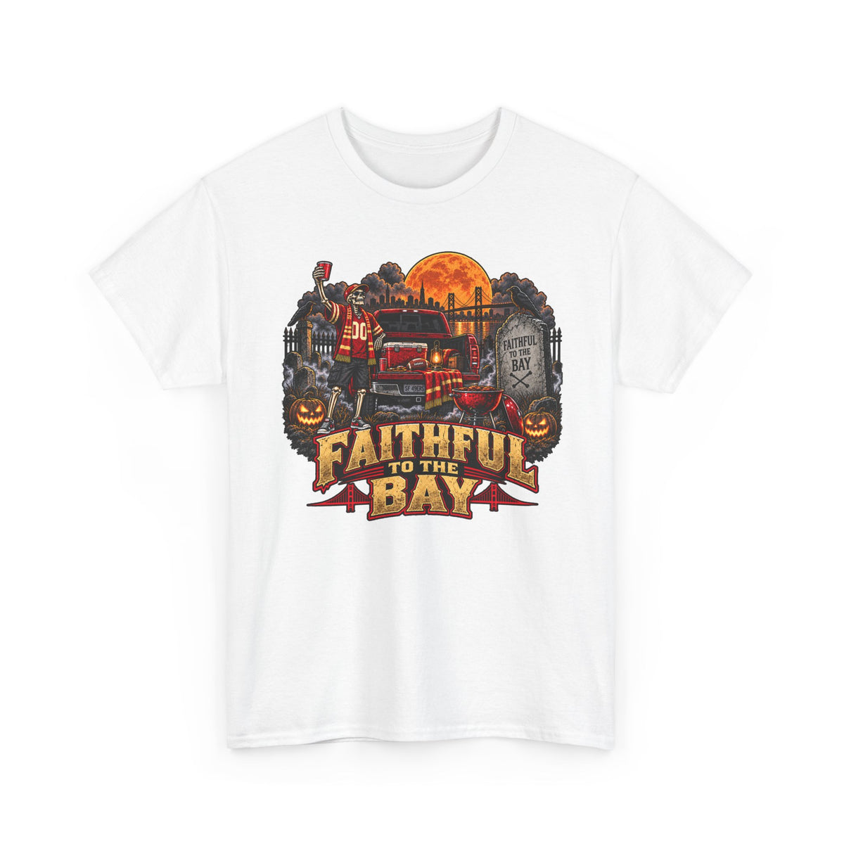 Faithful to the Bay T-Shirt — Halloween San Francisco Firetruck Pumpkins Tee