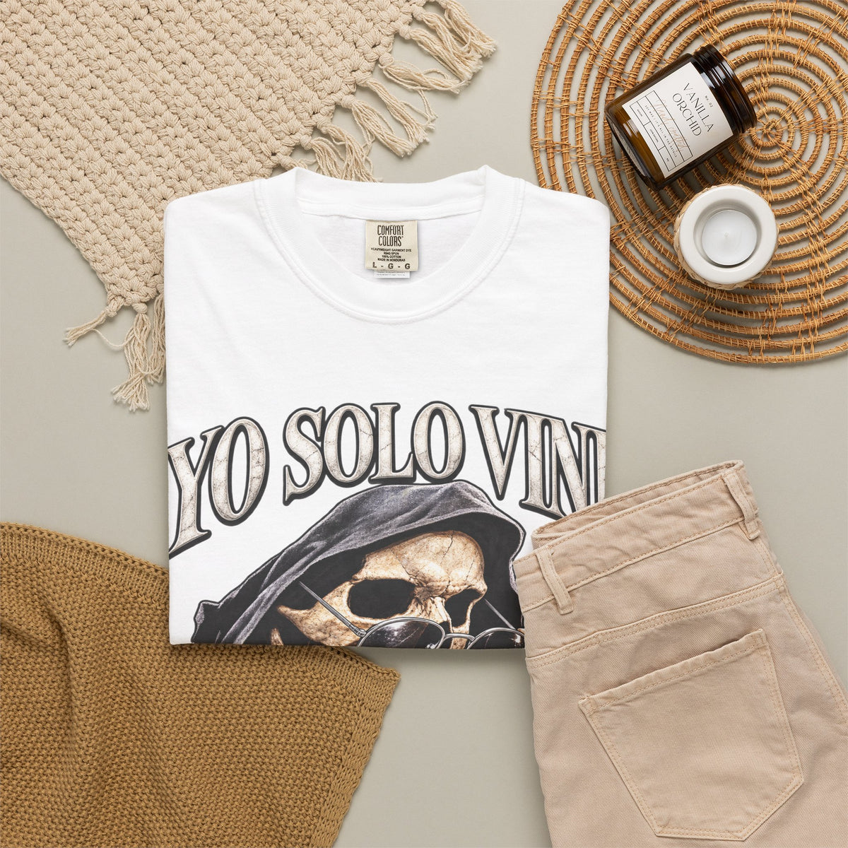 Yo Solo Vine a Verlos Skull Graphic T-Shirt