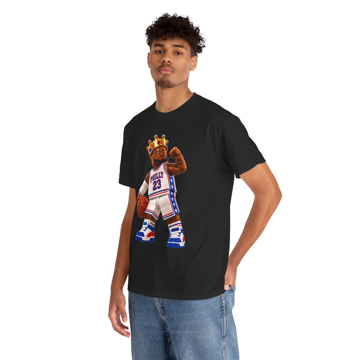 Bron Hoop Tee -Philly King Basketball T‑Shirt – Retro Basketball Player Graphic Tee