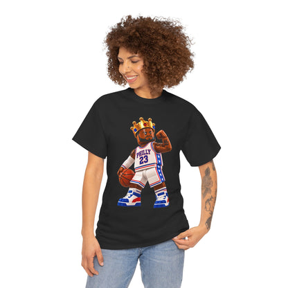 Bron Hoop Tee -Philly King Basketball T‑Shirt – Retro Basketball Player Graphic Tee