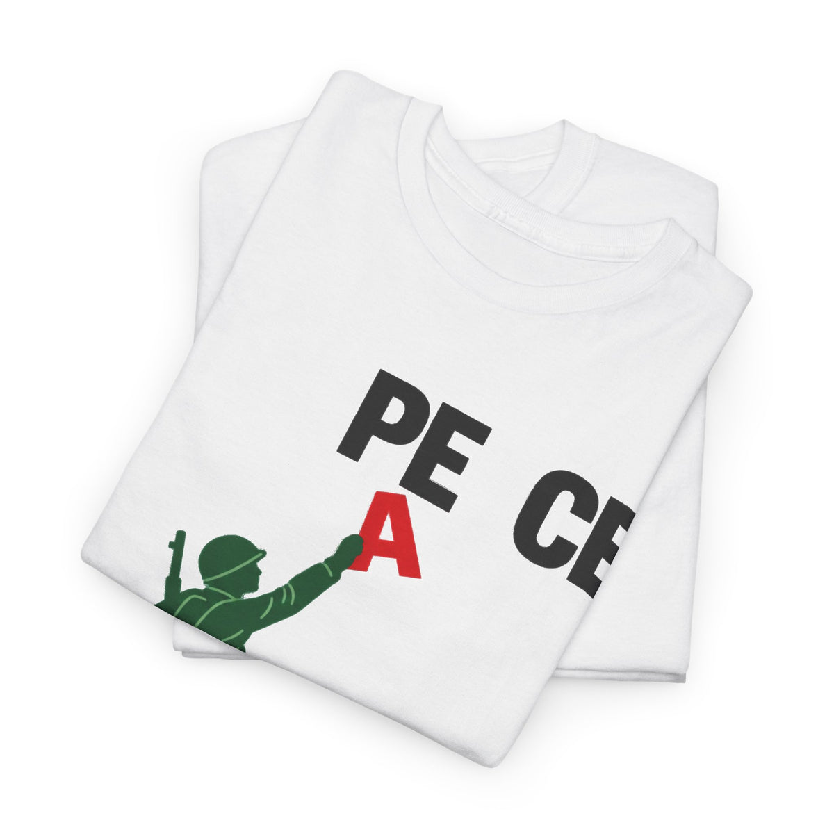 Peace or War Tee — Soldier Holding 'A' Graphic Tee