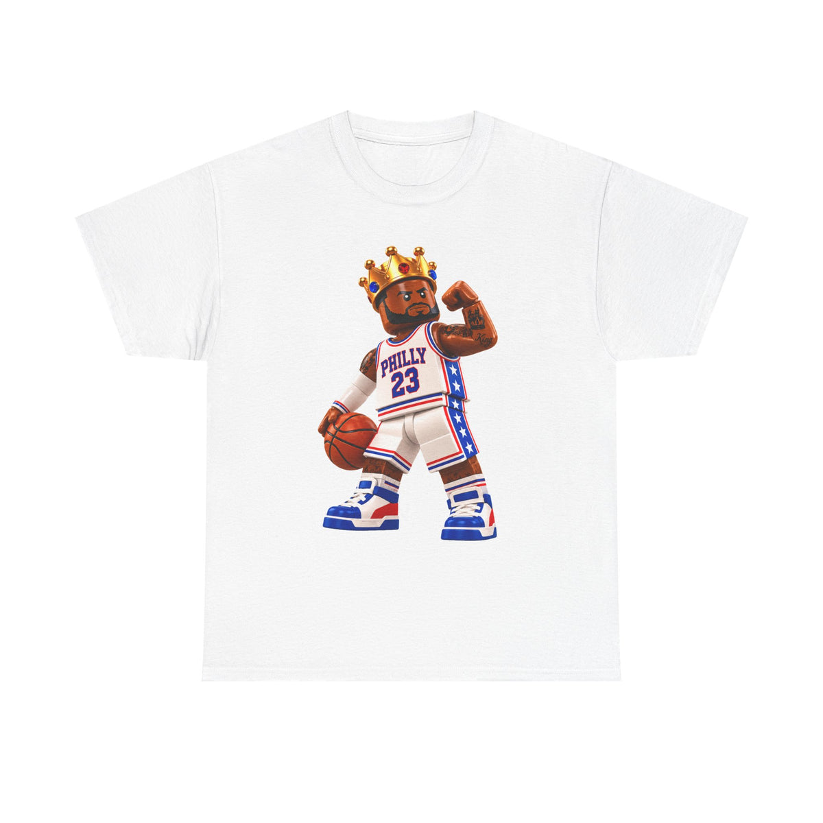 Bron Hoop Tee -Philly King Basketball T‑Shirt – Retro Basketball Player Graphic Tee