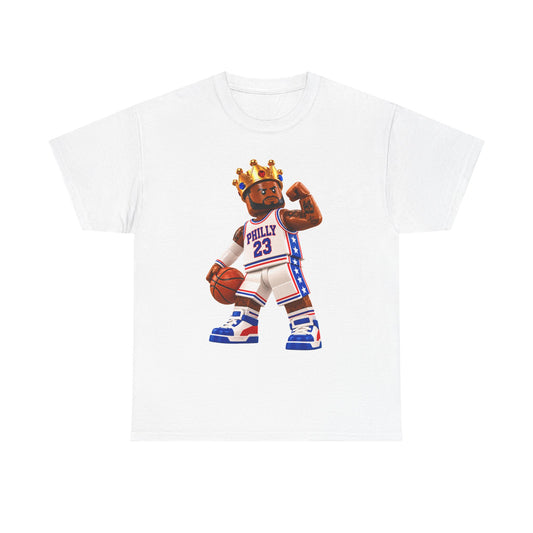 Bron Hoop Tee -Philly King Basketball T‑Shirt – Retro Basketball Player Graphic Tee