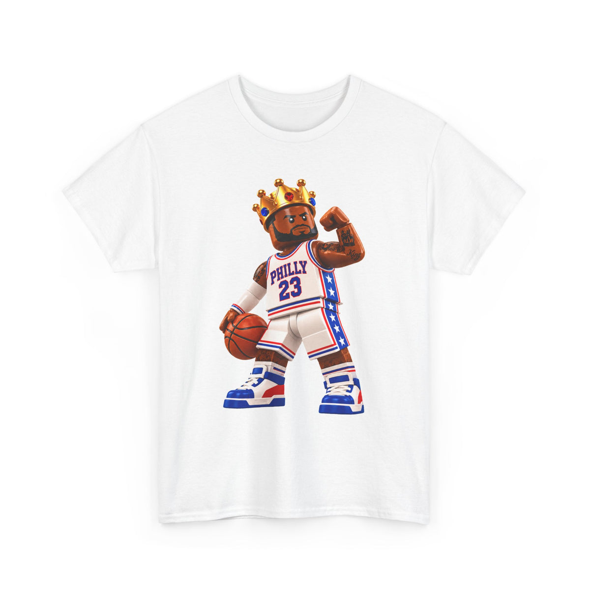 Bron Hoop Tee -Philly King Basketball T‑Shirt – Retro Basketball Player Graphic Tee