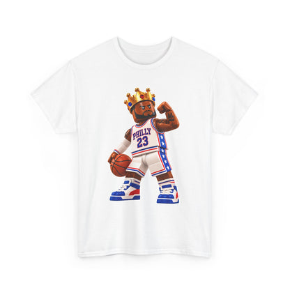 Bron Hoop Tee -Philly King Basketball T‑Shirt – Retro Basketball Player Graphic Tee