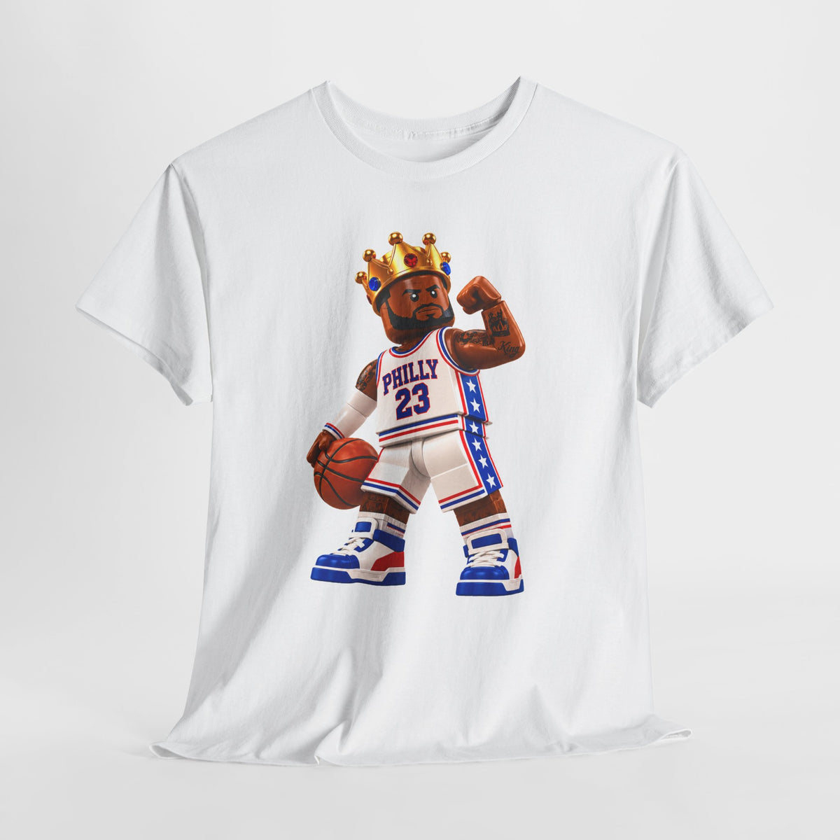 Bron Hoop Tee -Philly King Basketball T‑Shirt – Retro Basketball Player Graphic Tee