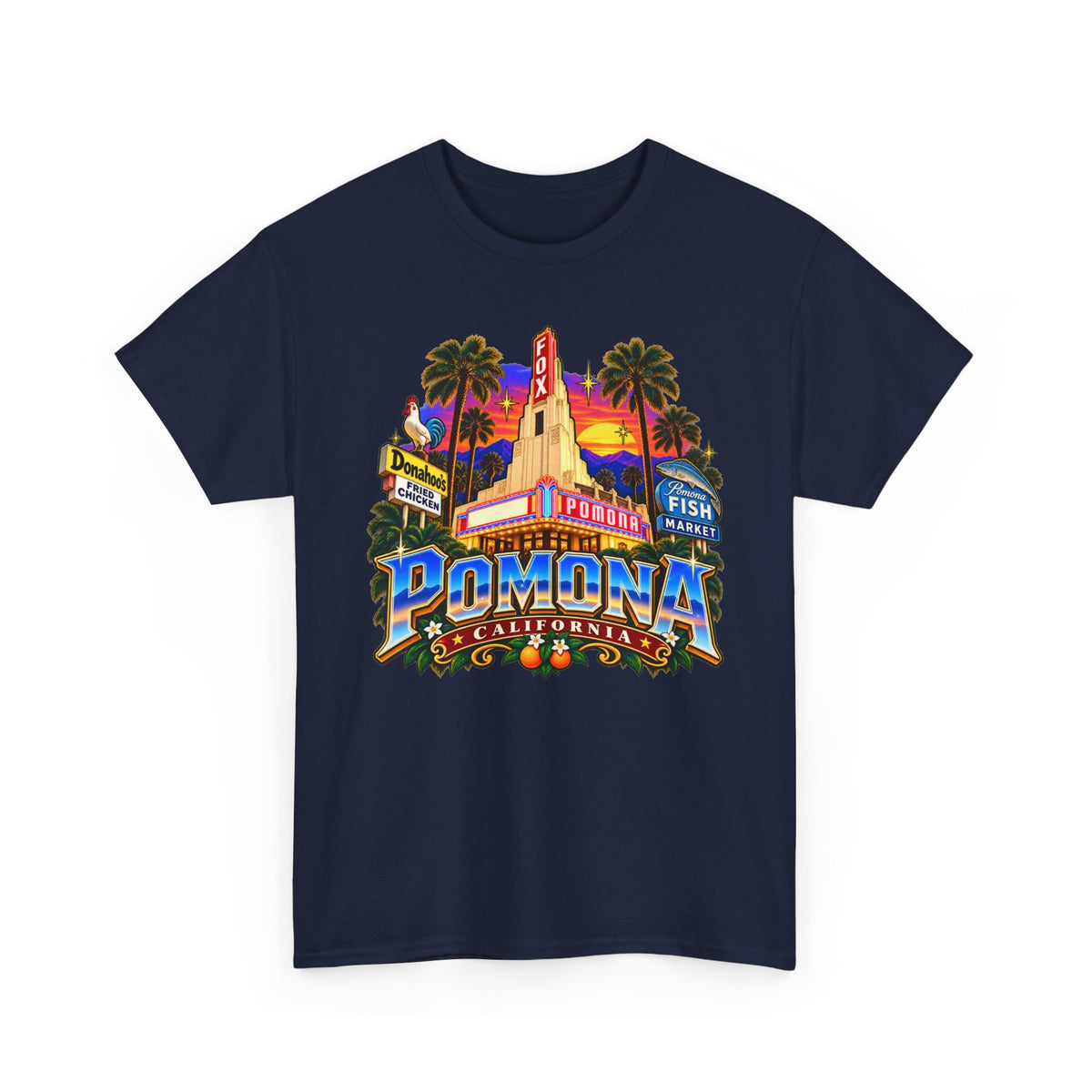 Pomona California Vintage Theater T-Shirt — Retro Cityscape Shirt