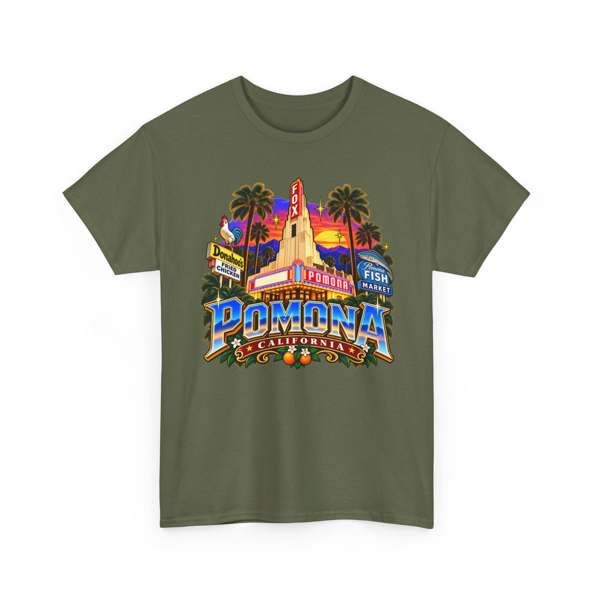 Pomona California Vintage Theater T-Shirt — Retro Cityscape Shirt