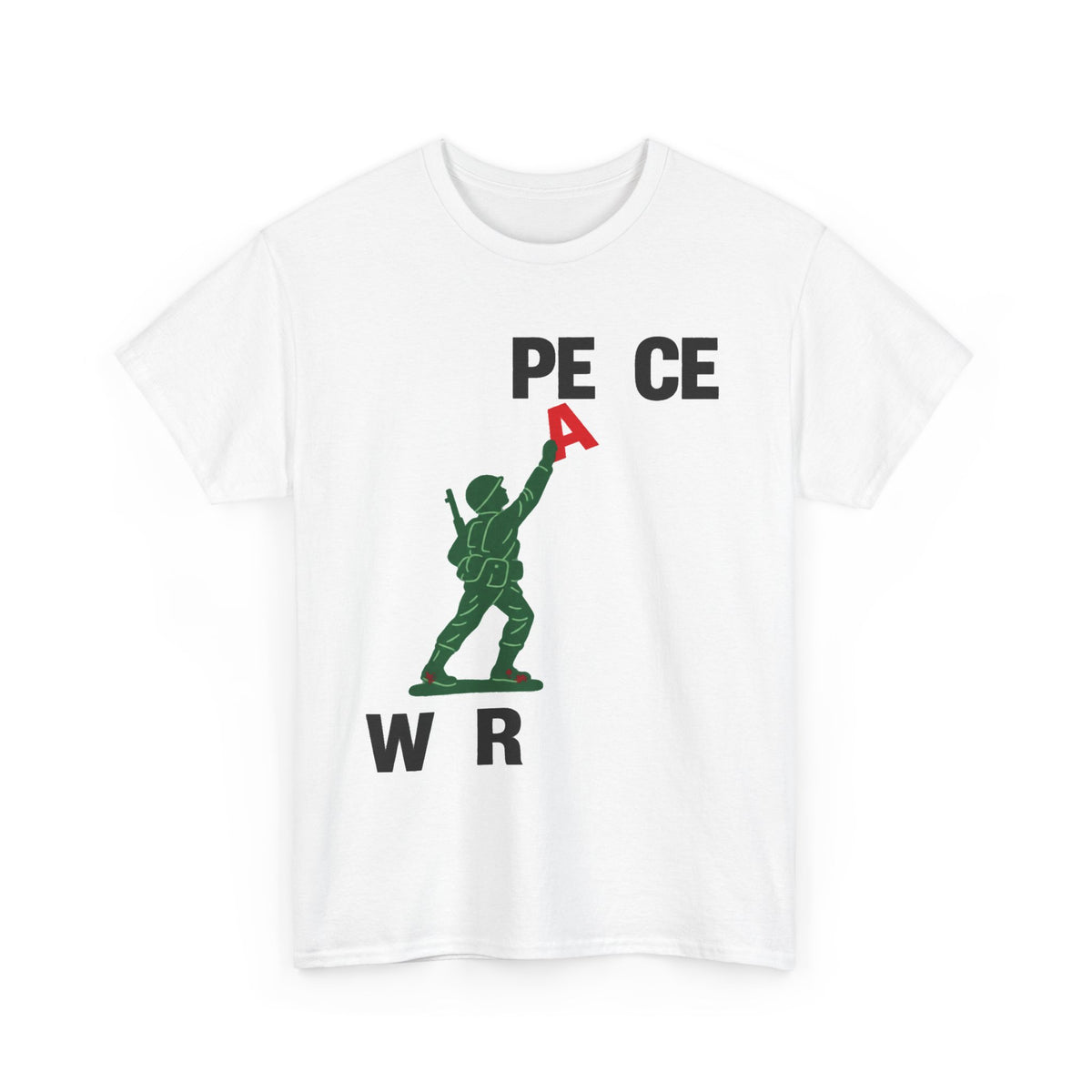Peace or War Tee — Soldier Holding 'A' Graphic Tee