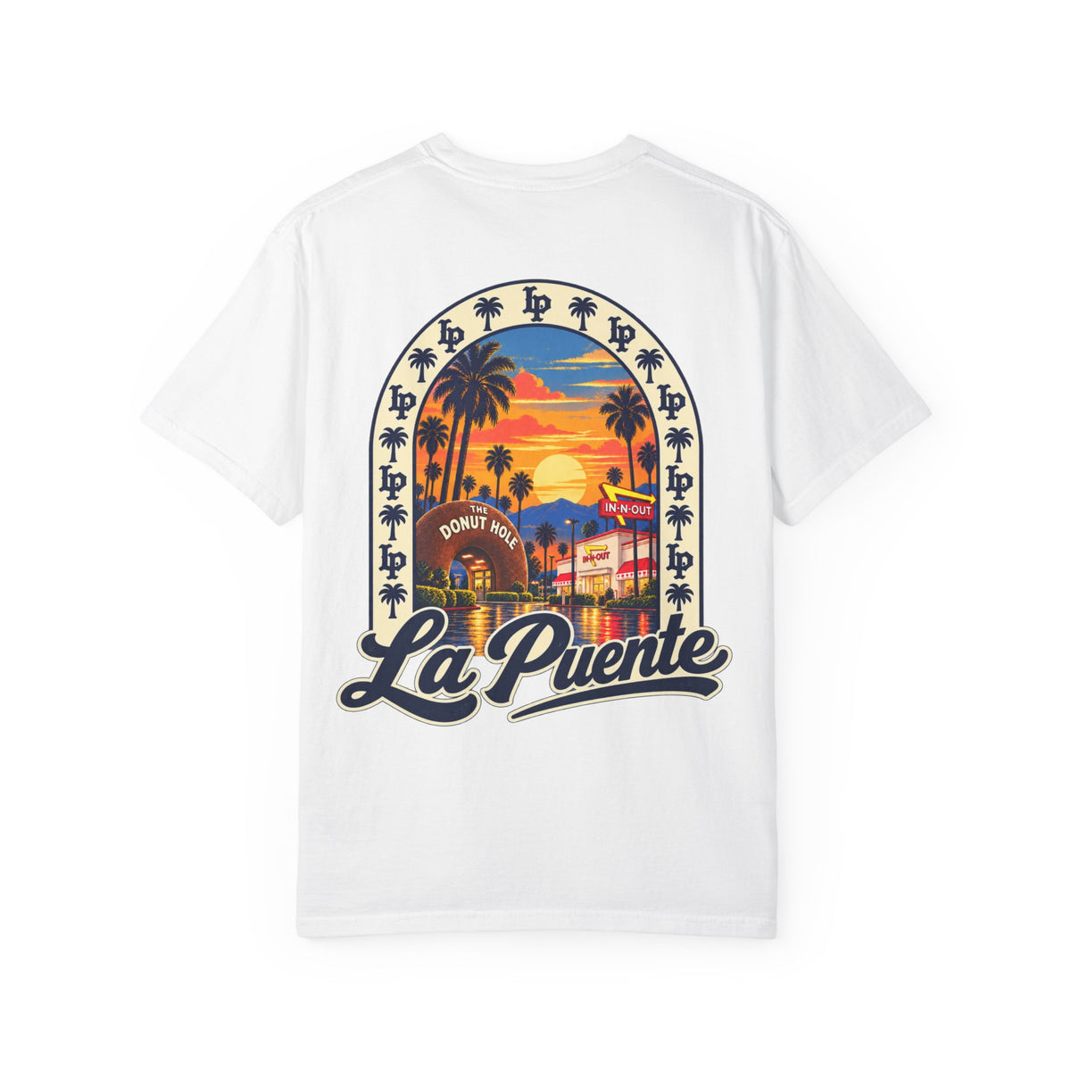 La Puente Sunset T-Shirt — Retro Palm Beach Graphic Tee