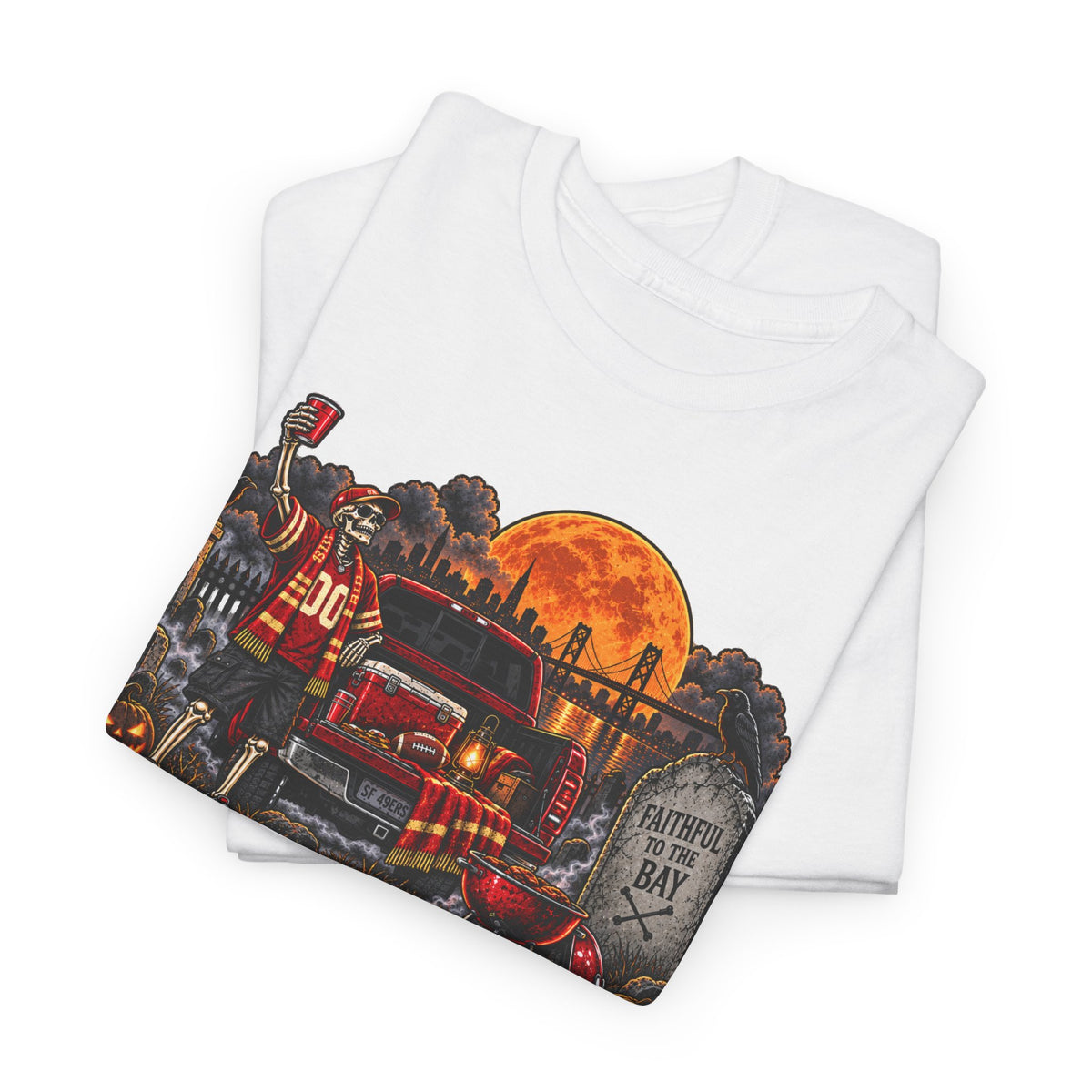 Faithful to the Bay T-Shirt — Halloween San Francisco Firetruck Pumpkins Tee
