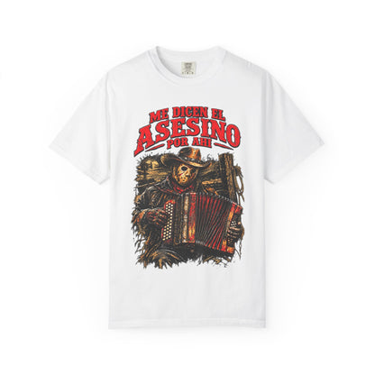 Me Dicen El Asesino Skeleton Accordion Player Graphic T-Shirt