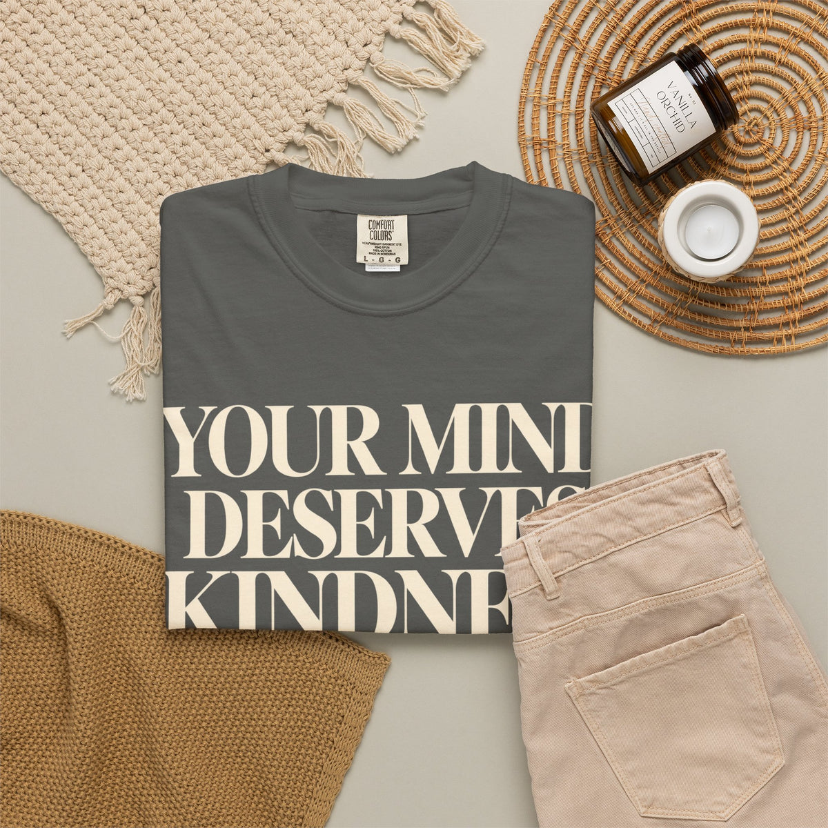 T-Shirt — "Your Mind Deserves Kindness" Inspirational Mental Health Tee