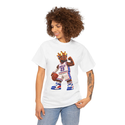 Bron Hoop Tee -Philly King Basketball T‑Shirt – Retro Basketball Player Graphic Tee