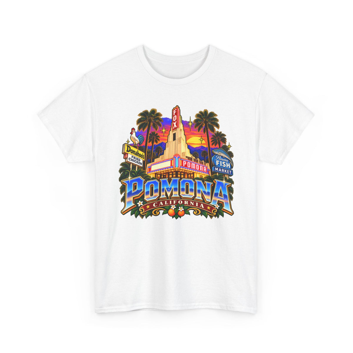 Pomona California Vintage Theater T-Shirt — Retro Cityscape Shirt