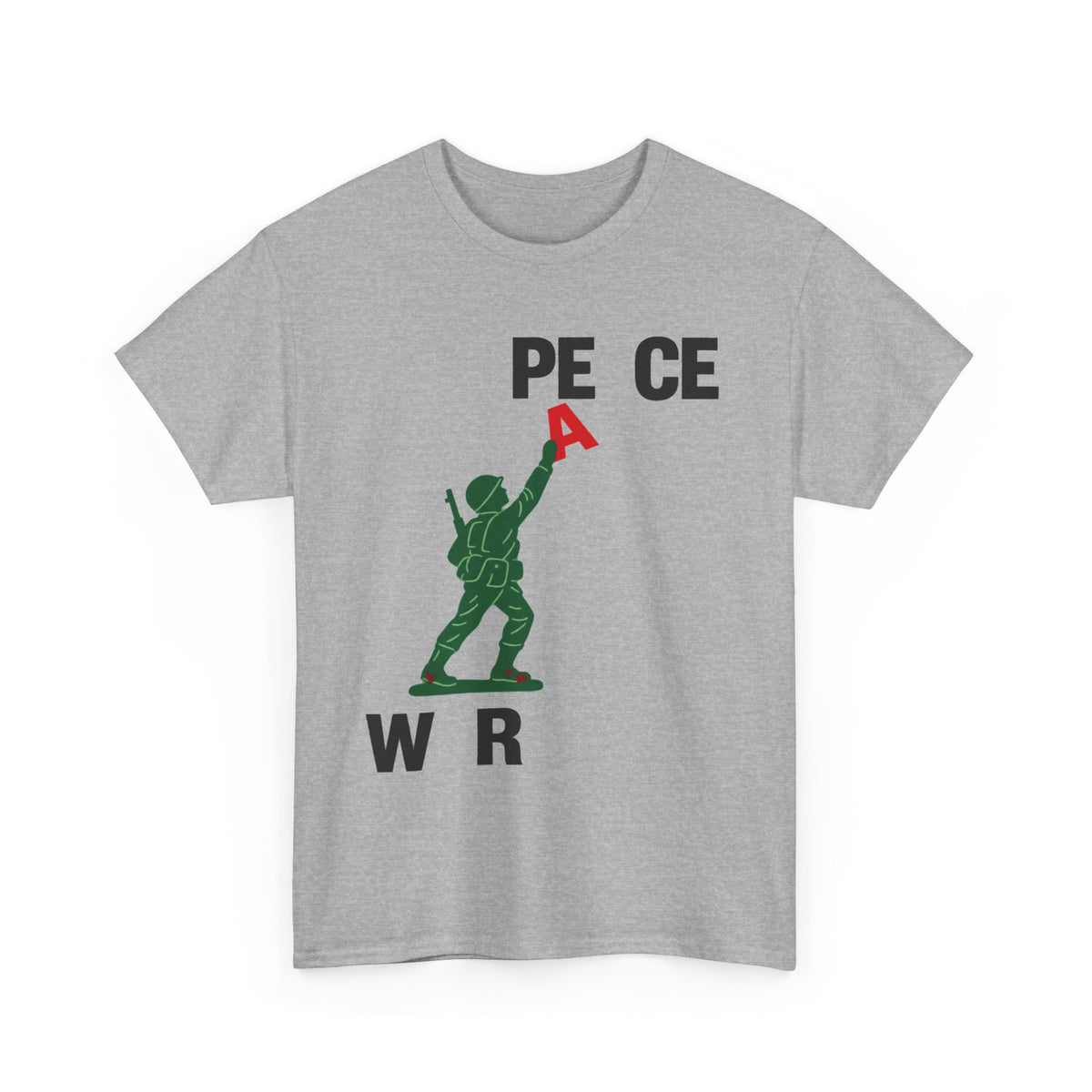 Peace or War Tee — Soldier Holding 'A' Graphic Tee