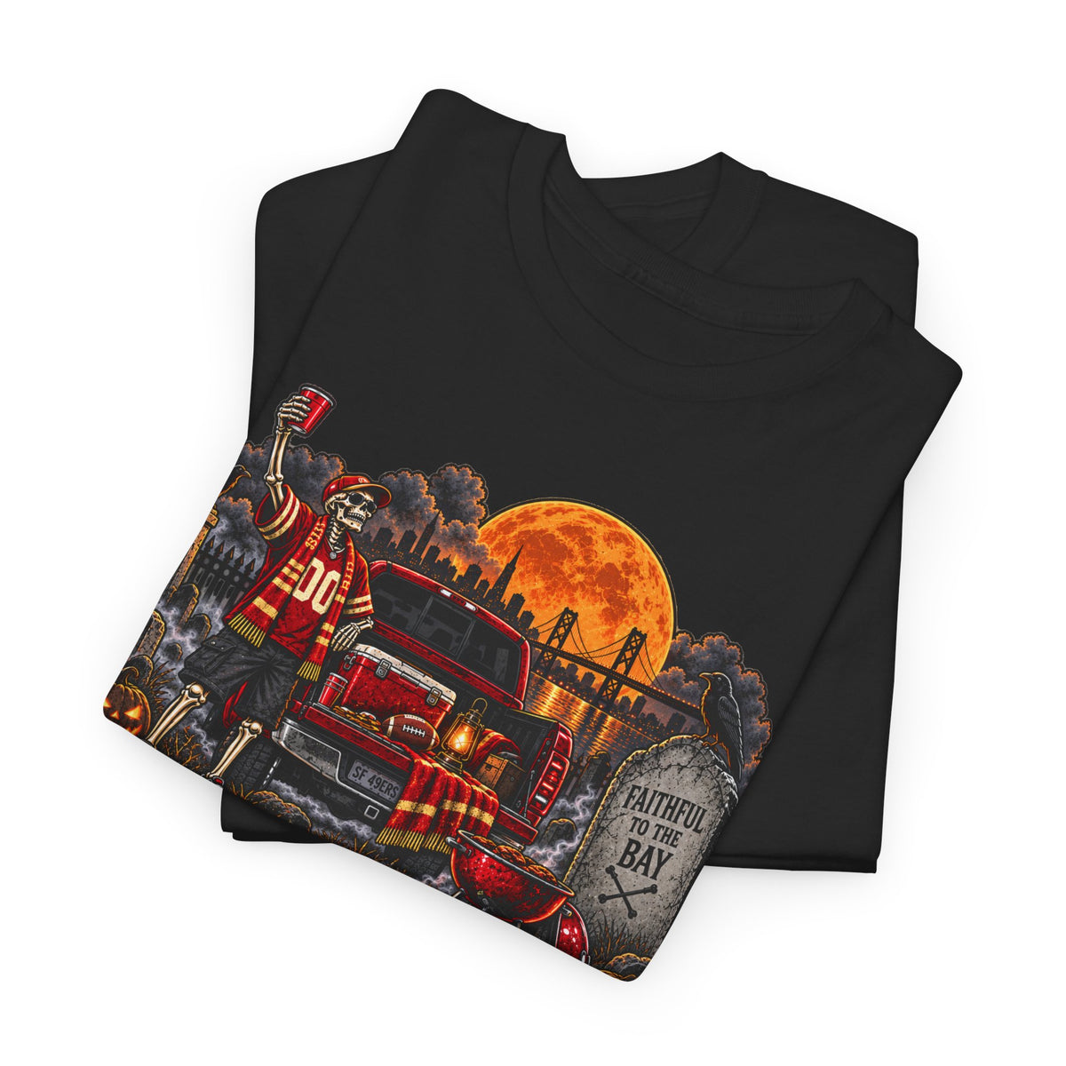 Faithful to the Bay T-Shirt — Halloween San Francisco Firetruck Pumpkins Tee