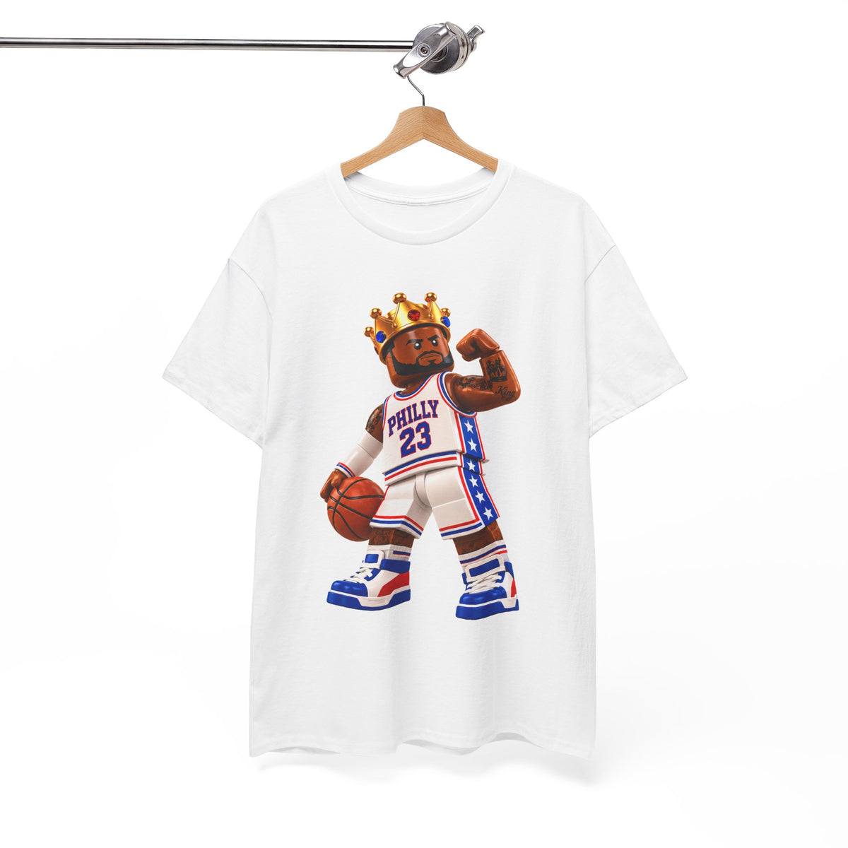Bron Hoop Tee -Philly King Basketball T‑Shirt – Retro Basketball Player Graphic Tee