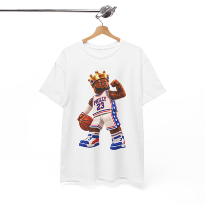 Bron Hoop Tee -Philly King Basketball T‑Shirt – Retro Basketball Player Graphic Tee