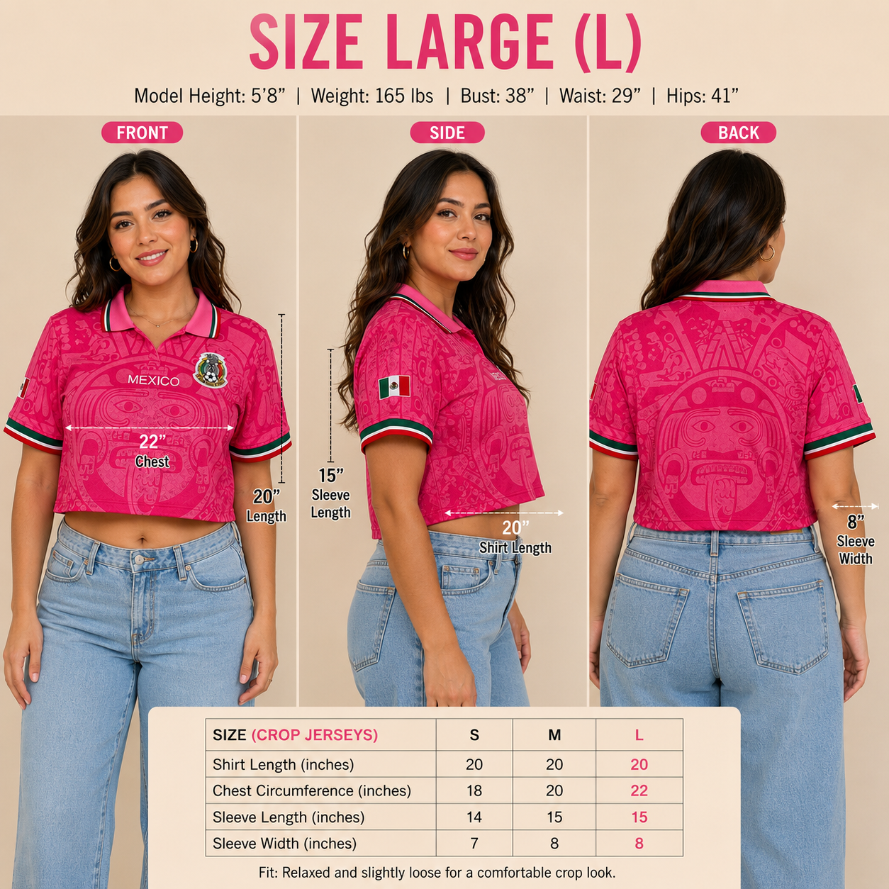 Mexico 2026 Pink 98 Inspired Jersey -Crop Top